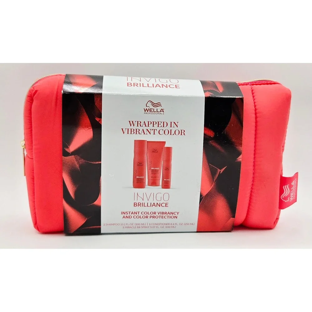 Wella Invigo Brilliance 3pc Set Color Protection Shampoo Conditioner BB Spray